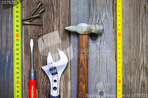 Image of still life with old locksmith tools