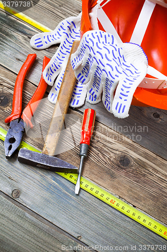 Image of set of old tools to work