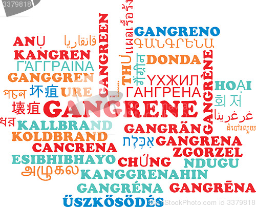 Image of Gangrene multilanguage wordcloud background concept