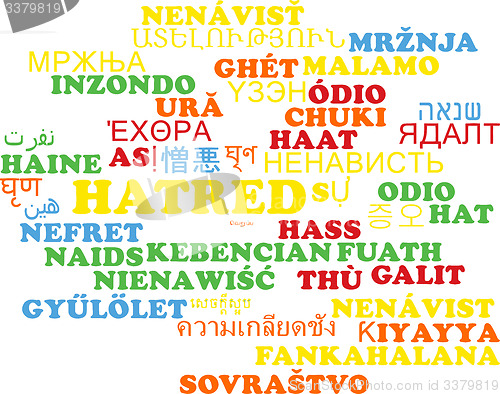 Image of Hatred multilanguage wordcloud background concept