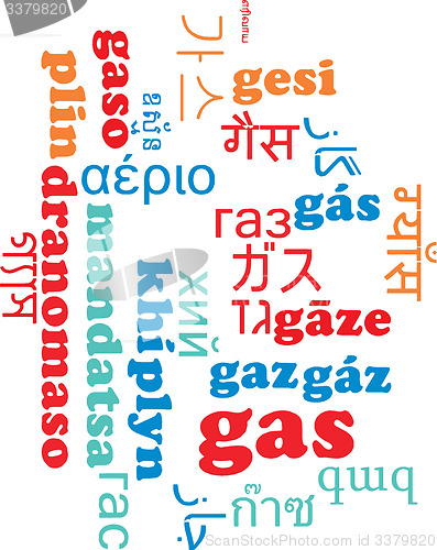 Image of Gas multilanguage wordcloud background concept