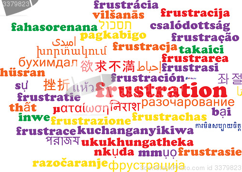 Image of Frustration multilanguage wordcloud background concept