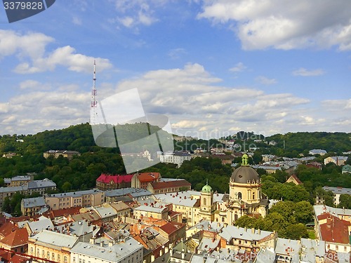 Image of Lviv in Ukraine central district skyline