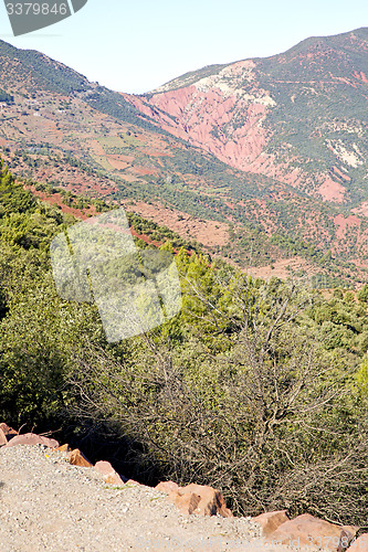 Image of the    dades valley in atlas moroco   and nobody