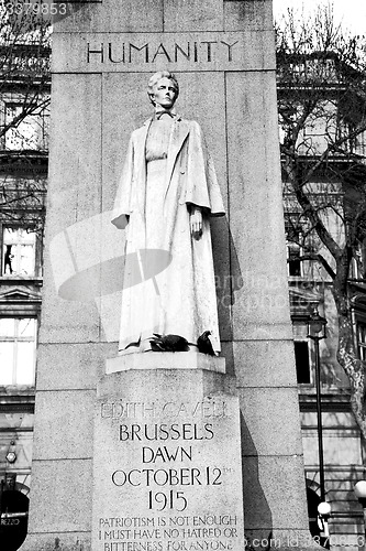 Image of england  historic   marble and statue in old city of london 