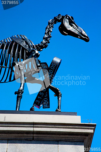 Image of historic     statue in old city of london england