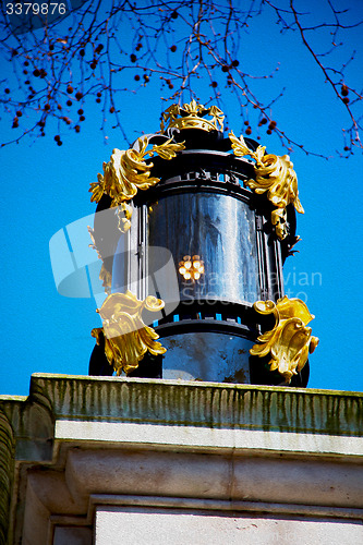 Image of historic   marble and statue in old city of london england