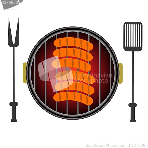 Image of Grill Icon Isolated on White Background
