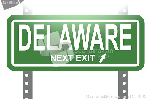 Image of Delaware green sign board isolated 