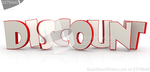 Image of Discount word with white background