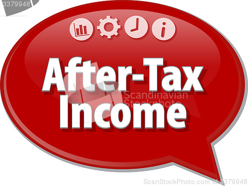 Image of After-Tax Income Business term speech bubble illustration