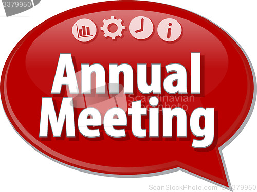 Image of Annual Meeting Business term speech bubble illustration