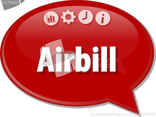 Image of Airbill Business term speech bubble illustration
