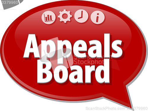 Image of Appeals board Business term speech bubble illustration