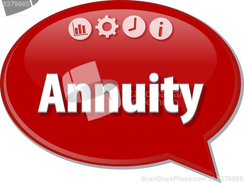 Image of Annuity Business term speech bubble illustration