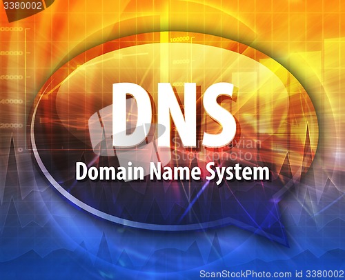 Image of DNS acronym definition speech bubble illustration