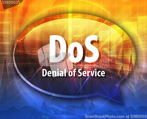 Image of DoS acronym definition speech bubble illustration