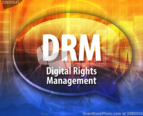 Image of DRM acronym definition speech bubble illustration