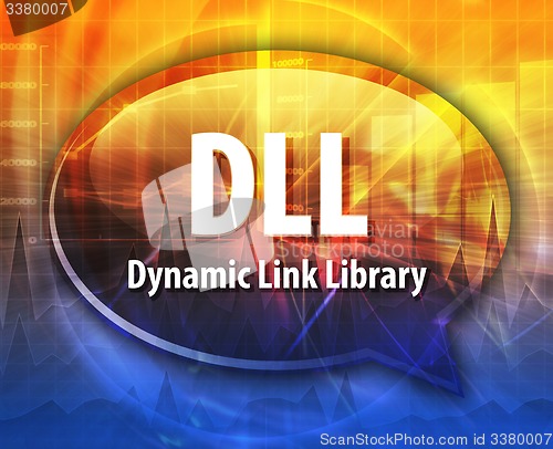 Image of DLL acronym definition speech bubble illustration