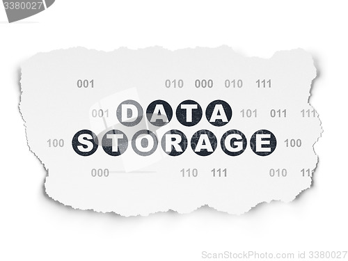 Image of Information concept: Data Storage on Torn Paper background
