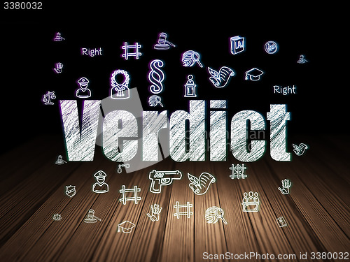 Image of Law concept: Verdict in grunge dark room