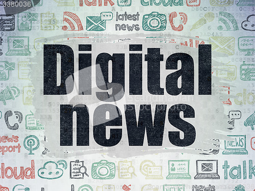 Image of News concept: Digital News on Digital Paper background