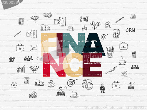 Image of Finance concept: Finance on wall background