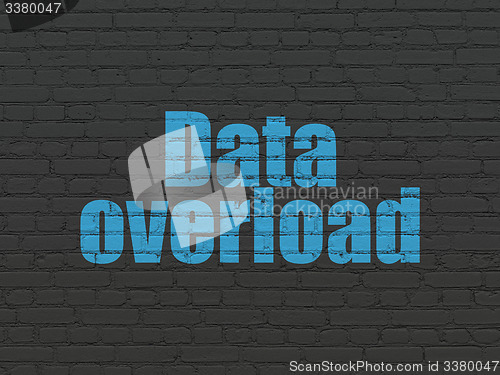 Image of Information concept: Data Overload on wall background