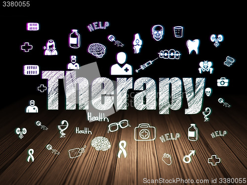 Image of Medicine concept: Therapy in grunge dark room