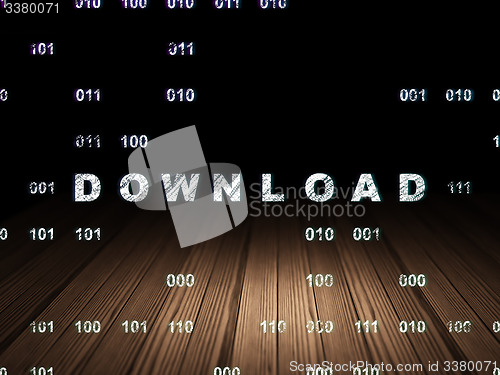 Image of Web development concept: Download in grunge dark room