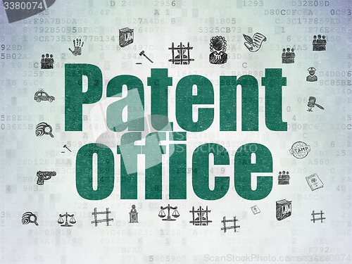 Image of Law concept: Patent Office on Digital Paper background