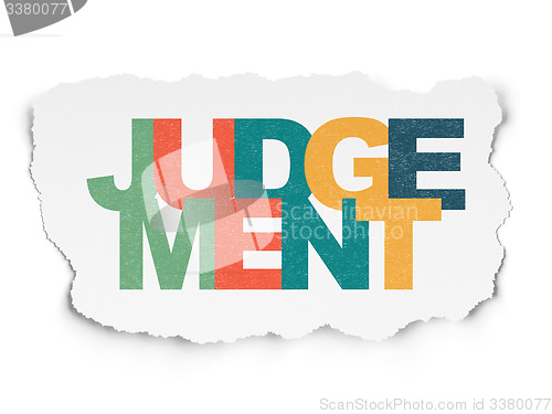 Image of Law concept: Judgement on Torn Paper background