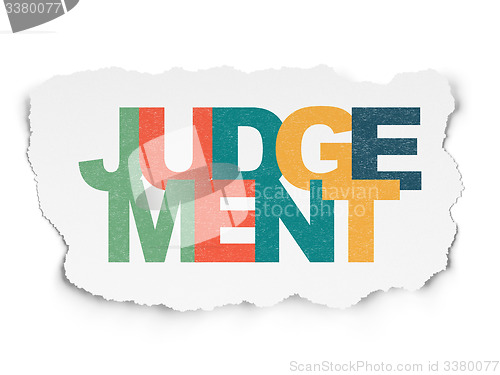 Image of Law concept: Judgement on Torn Paper background