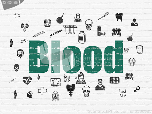 Image of Medicine concept: Blood on wall background