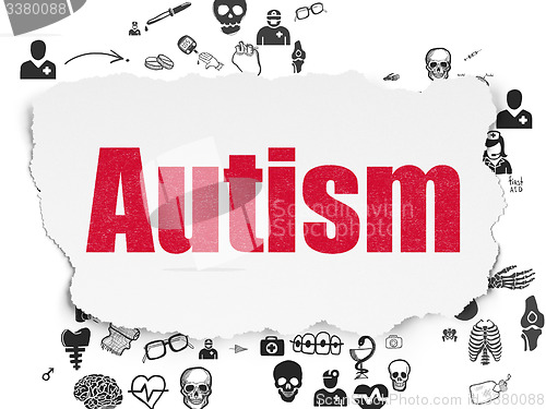 Image of Health concept: Autism on Torn Paper background