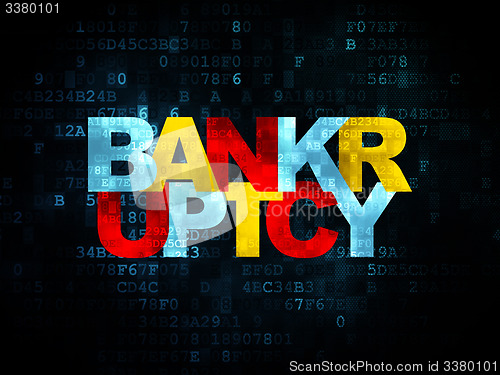 Image of Law concept: Bankruptcy on Digital background