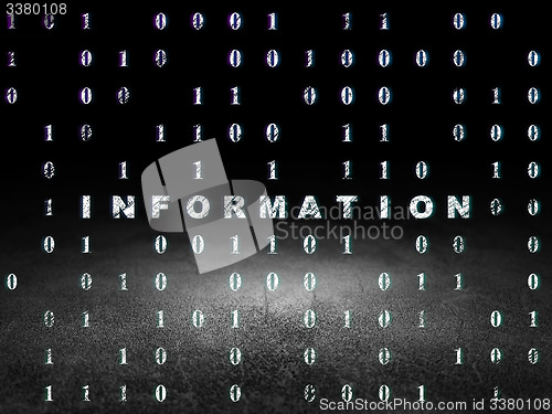 Image of Data concept: Information in grunge dark room