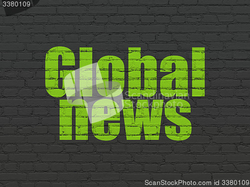 Image of News concept: Global News on wall background