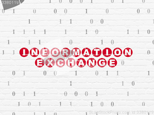 Image of Data concept: Information Exchange on wall background