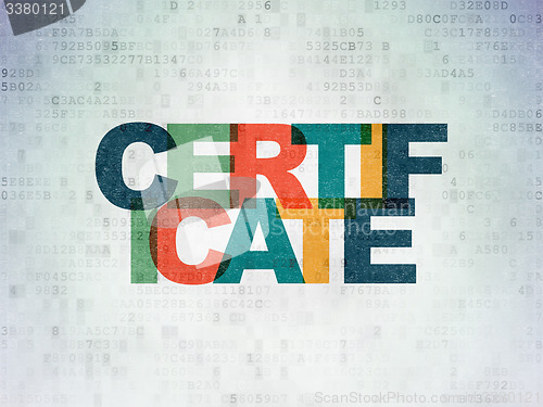Image of Law concept: Certificate on Digital Paper background