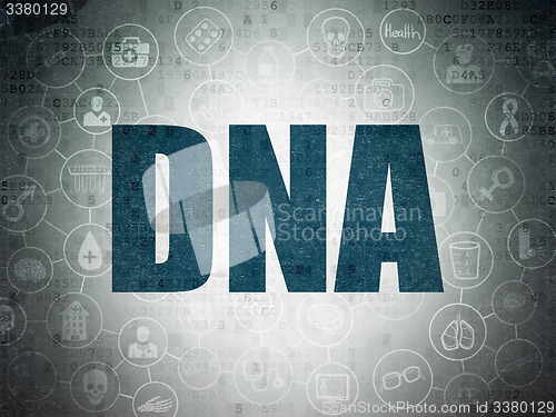 Image of Healthcare concept: DNA on Digital Paper background
