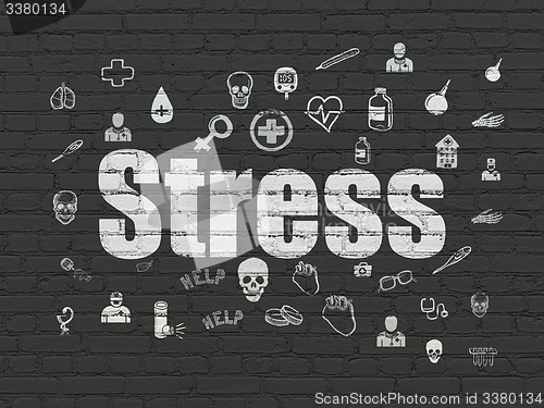 Image of Medicine concept: Stress on wall background