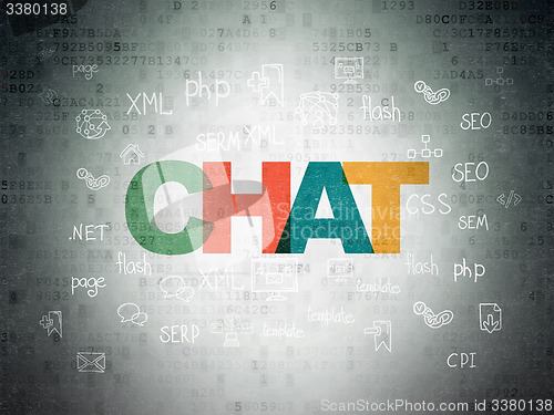 Image of Web design concept: Chat on Digital Paper background