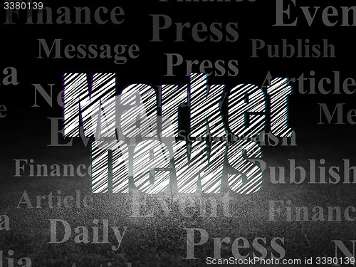 Image of News concept: Market News in grunge dark room