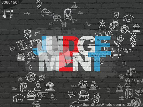 Image of Law concept: Judgement on wall background