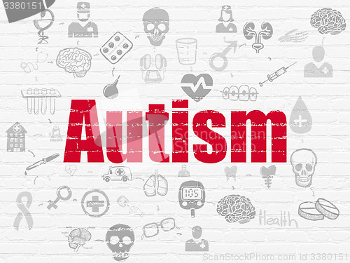 Image of Healthcare concept: Autism on wall background