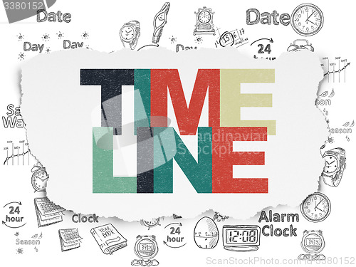 Image of Timeline concept: Timeline on Torn Paper background