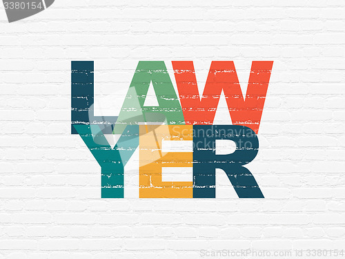 Image of Law concept: Lawyer on wall background