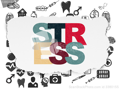 Image of Health concept: Stress on Torn Paper background