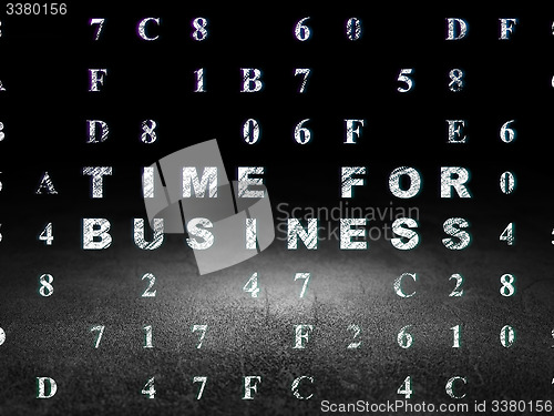 Image of Timeline concept: Time for Business in grunge dark room